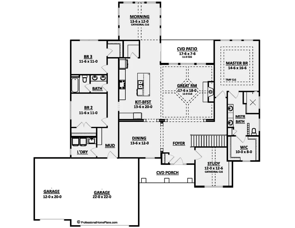 The Whittemore main level floor plan